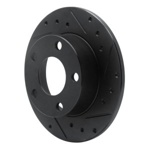 Audi A6 Quattro Brake Rotor (1) - Rear Right - R1 Concepts - Drilled & Slotted - Black - `98-`01